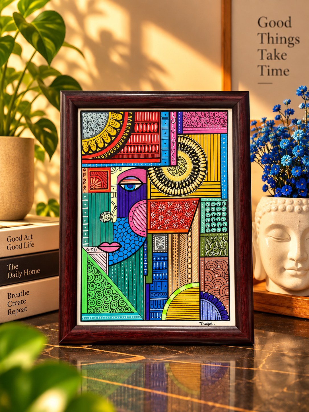 The Patterned Gaze — Oil on canvas by Pranjal