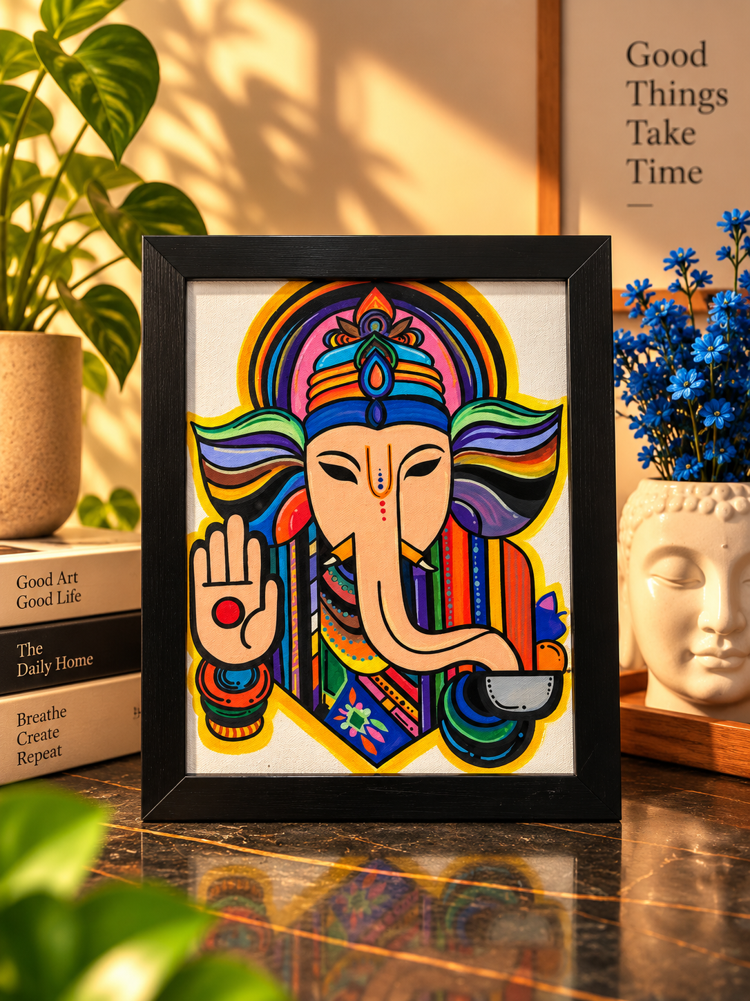 The Ganesha Blessing — Acrylic on canvas by Pranjal